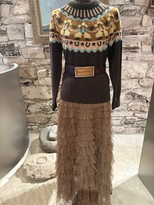 Way And Young NWT Cafe Au Lait Tulle Ruffle Skirt Size S/M