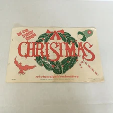 vintage tri chem liquid embroidery hot iron transfer designs Christmas holiday