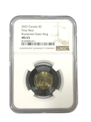 2022 $2 Canada Polar Bear - Blackened Outer Ring ~ NGC MS65 (50)