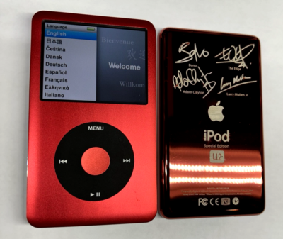 【美品】iPod Classic 第7世代 U2モデルver Apple IPOD CLASSIC 7th Generation 128GB - Red /Red Back U2