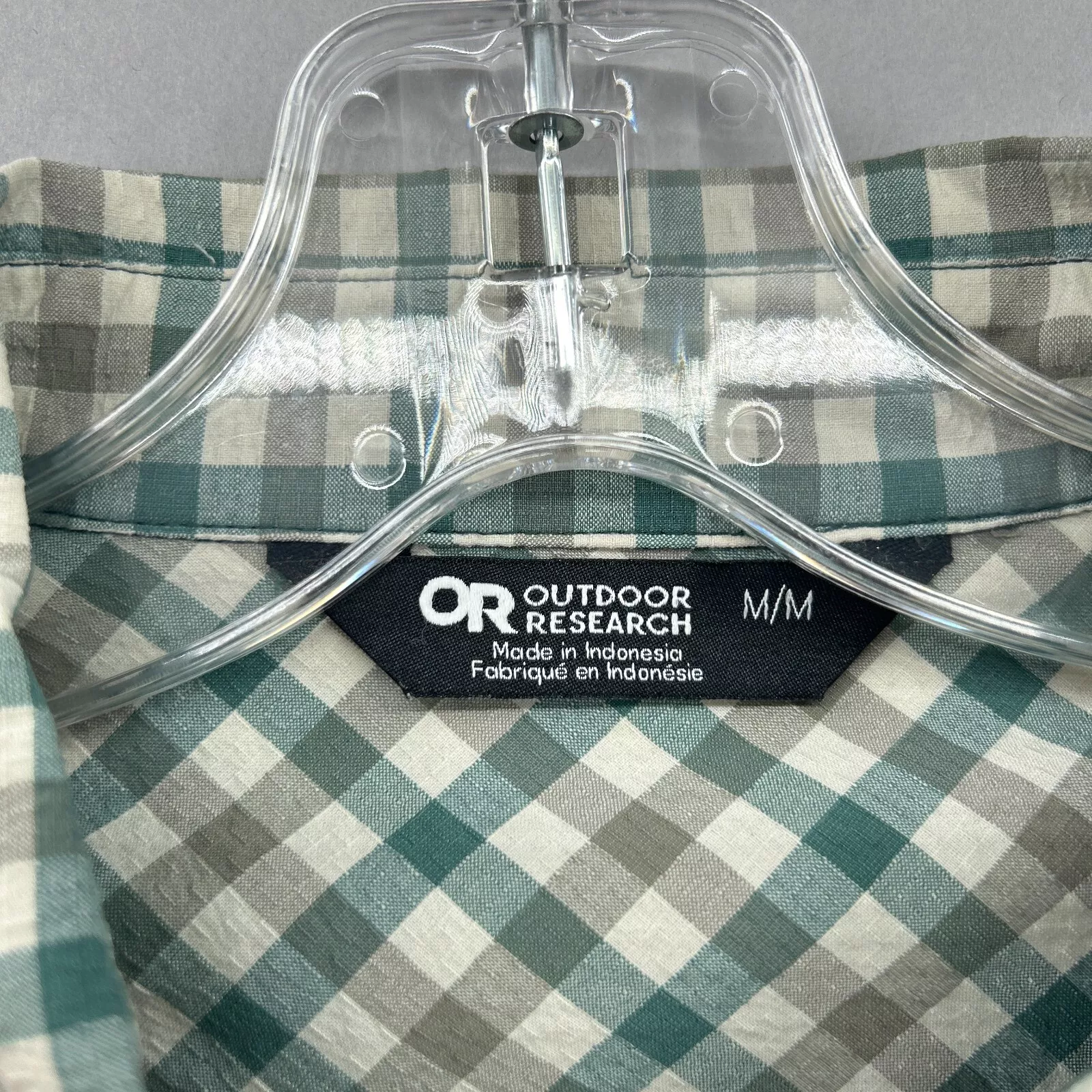 outdoor-research button up check seersucker wanderer hike shirt