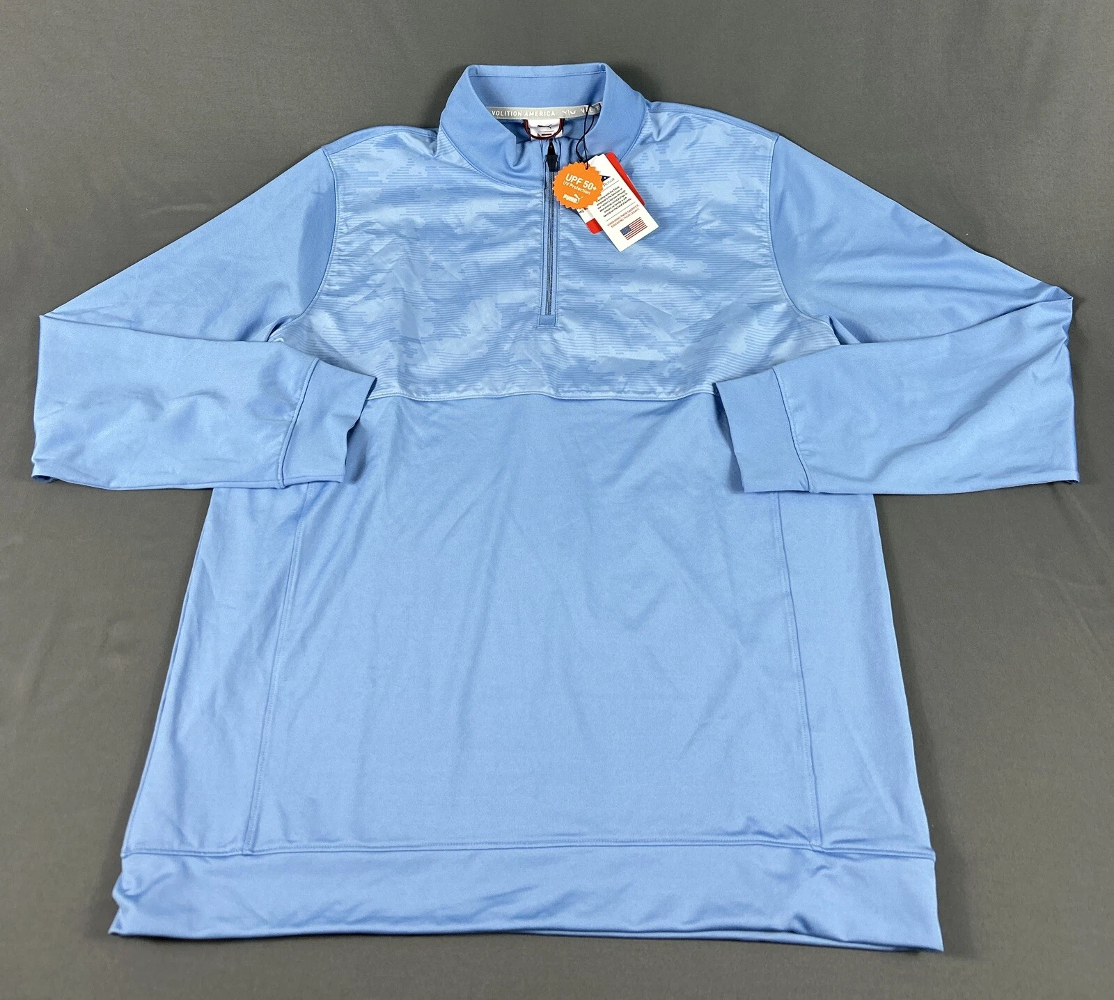 Puma Golf Pullover 1/4 Zip Volition America Camo Cover Print Medium Blue NWT $80
Opens in a new wind