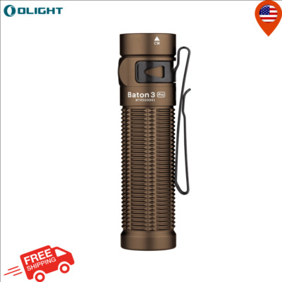 Olight Baton 3 Pro Rechargeable Handheld Flashlight CW Light1500Lumens DesertTan