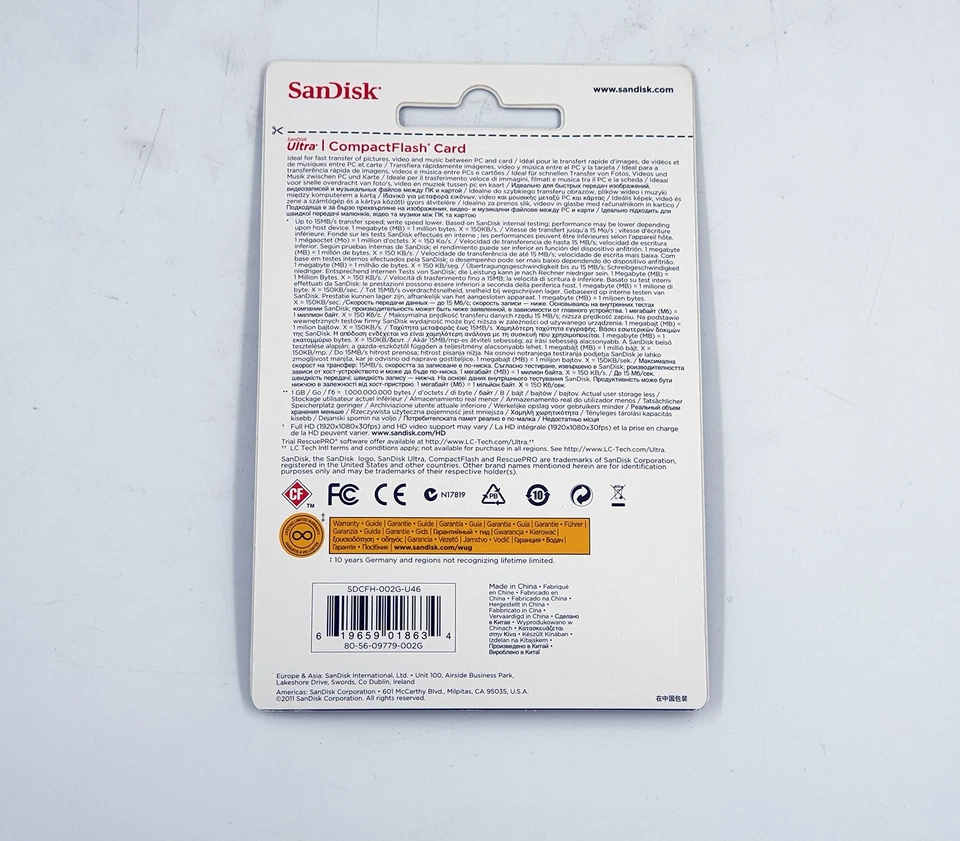 15 pcs SanDisk Ultra CompactFlash 2 GB Memory Card 15MB/s (SDCFH-002G-U46) - Image 2 of 2