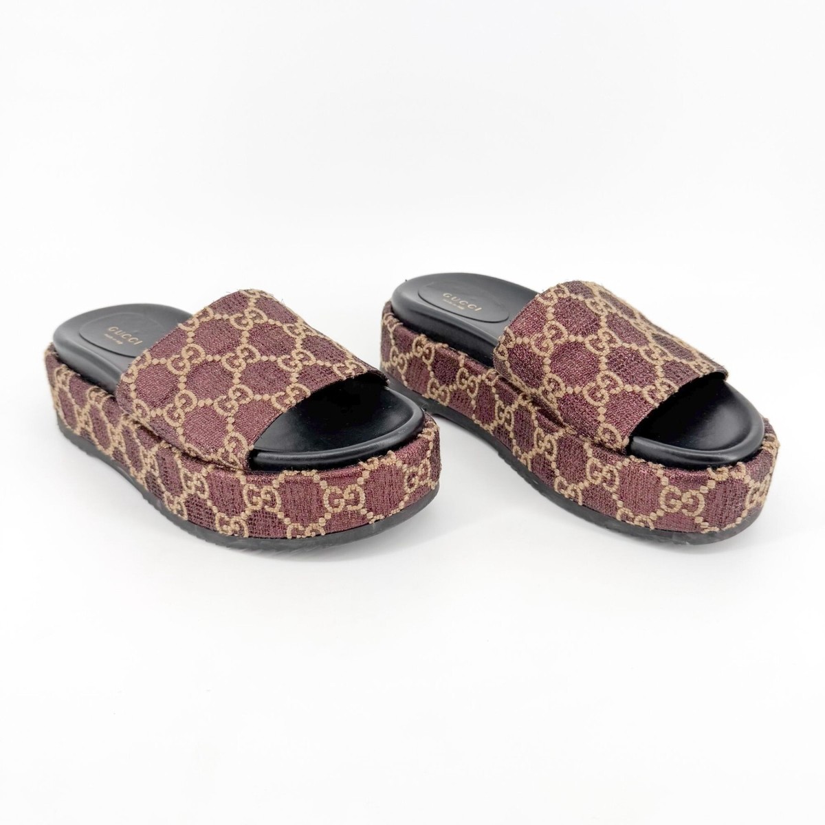 GUCCI platform sandal GG patterns