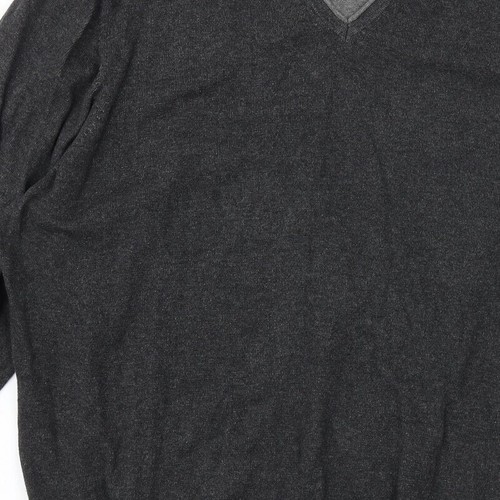 Haggar Mens Grey V-Neck Acrylic Blend Jumper Size XL Long Sleeve - Picture 10 of 12