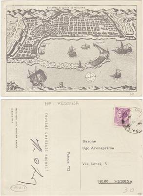 THE NOBLE CITY OF MESSINA - SIGNATURE SENATOR AVV. OSCAR ANDO' 1972