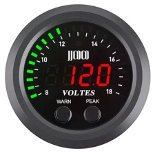 52MM S-Series Volts Gauge Voltmeter Meter Ultra-Thin Round Red Light LED Display