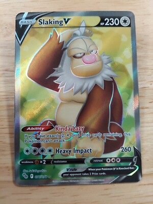 Slaking V 077/078 Pokemon Go NM Full Art Ultra Rare Pokemon Card