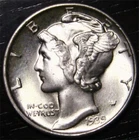 1939 D Mercury Dime 10c US Coin 90% Silver Denver Mint BU