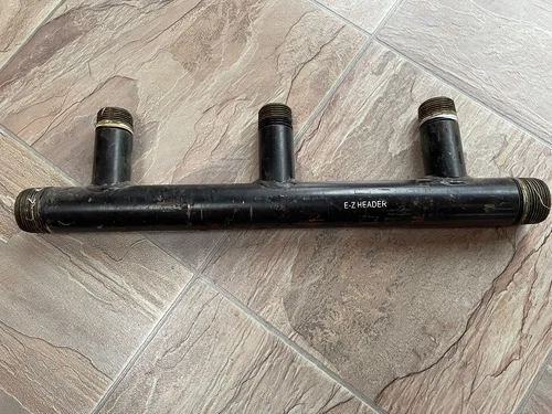 3 Zone Boiler Manifold Header for Hydronic System Black Iron Used