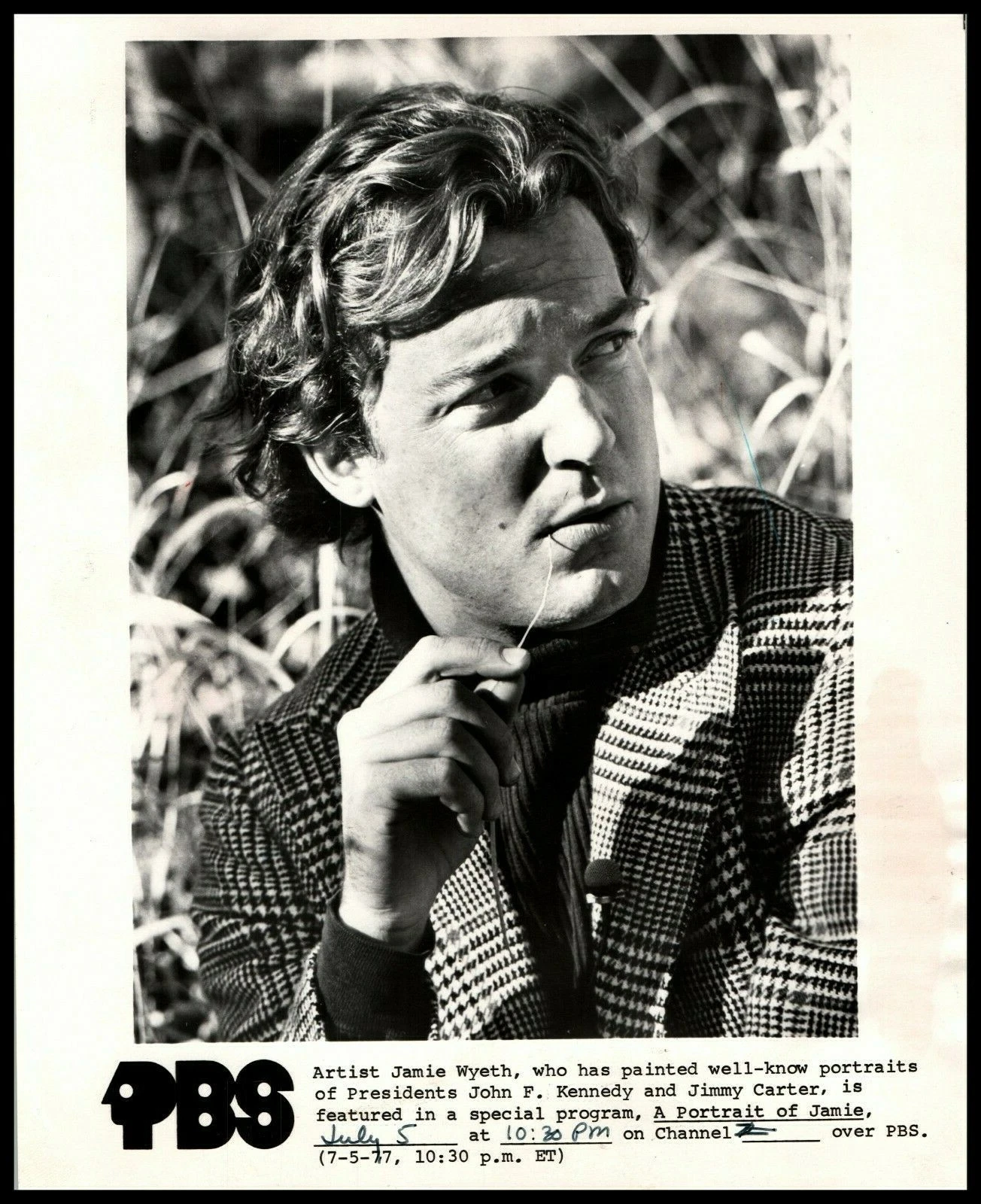 JAIME WYETH ARTIST PBS HANDSOME PORTRAIT ORIG KENNEDY ART 1977 PHOTO 423 - 画像1/2