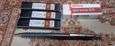rOtring Tikky special 0,5 grau glimmer + 3 mal Ersatzminen + Radiergummi