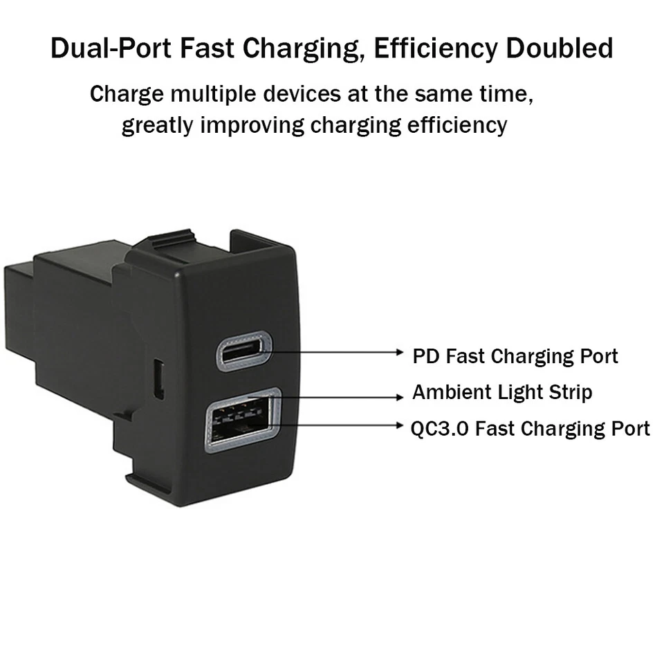 Cargador rápido botón interruptor/doble puerto para Mazda RX-8 Mazda 3/5/6/Ford Ranger PX Foto 4 de 4