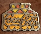 Vintage Coca Cola Stained Glass Trivet Decorative Pot Holder
