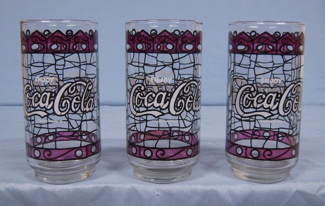 tiffany style coca cola glasses