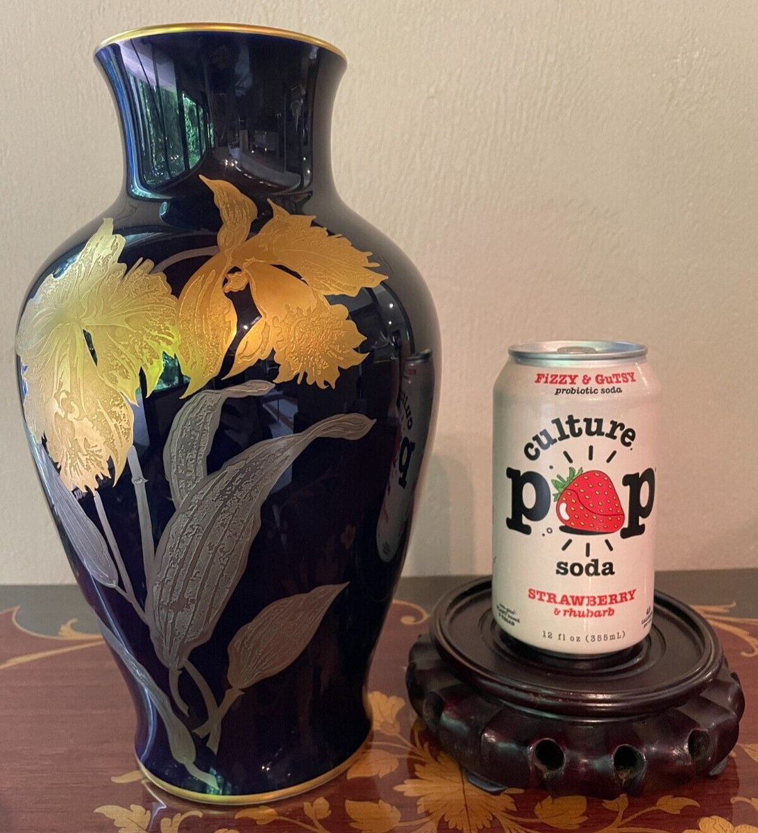 花瓶・フラワースタンド OKURA BASE USED GOOD CONDITIONS JAPAN Noritake Okura Blue Rose Vase, 5