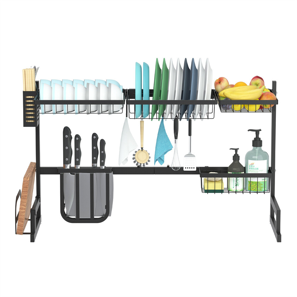 Adjustable XXL Over Sink Dish Drainer Drying Rack Utensils Holder ...