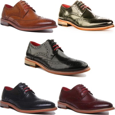 Justin Reece England Dover Herren Holzoptik Derby Schuhe in Schwarz Größe UK 6   14