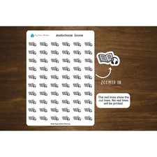 Audiobook Icon Stickers | eBook Tracker for Planners, Journals and Notebooks