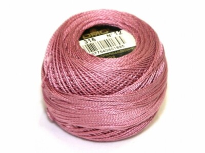 DMC Größe 12 Baumwolle Perle Garn 120m 316 rosa - pro 10 Gramm Knäuel