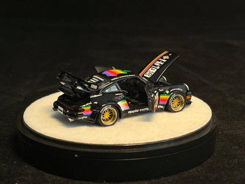 PGM 1:64 Porsche RWB993 Apple #89 Black Luxury W/Turntable - Picture 3 of 4