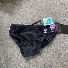 TYR Mens Black Purple Nero Splice Racer ERNER1Y Swimwear Size 26 Brand New