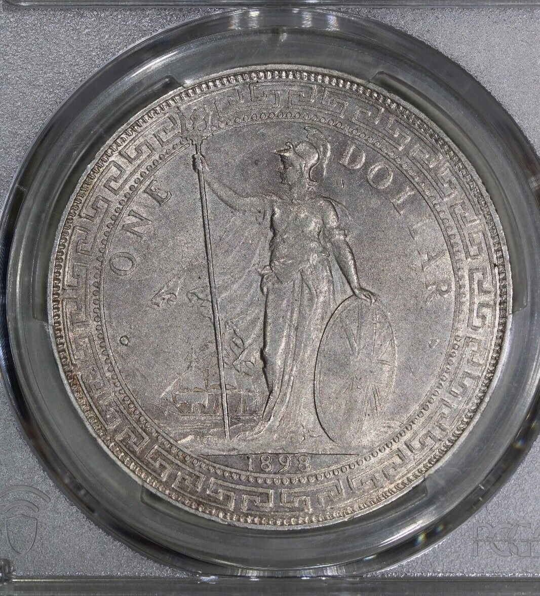 1898年BT 英国トレードダラー銀貨貿易ドル　PCGS 認定　AU 1898 British Great Britain Trade Dollar Silver Coin Bombay