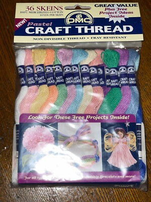 DMC VARIEGATED CRAFT THREAD THREAD 36 SKEINS PASTEL 100% MERCERIZED ...