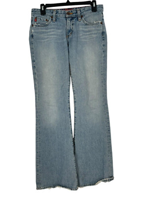 Big Star Women's Stone Wash Flary Denim Low Rise Jeans Made in USA Y2K Size 28R