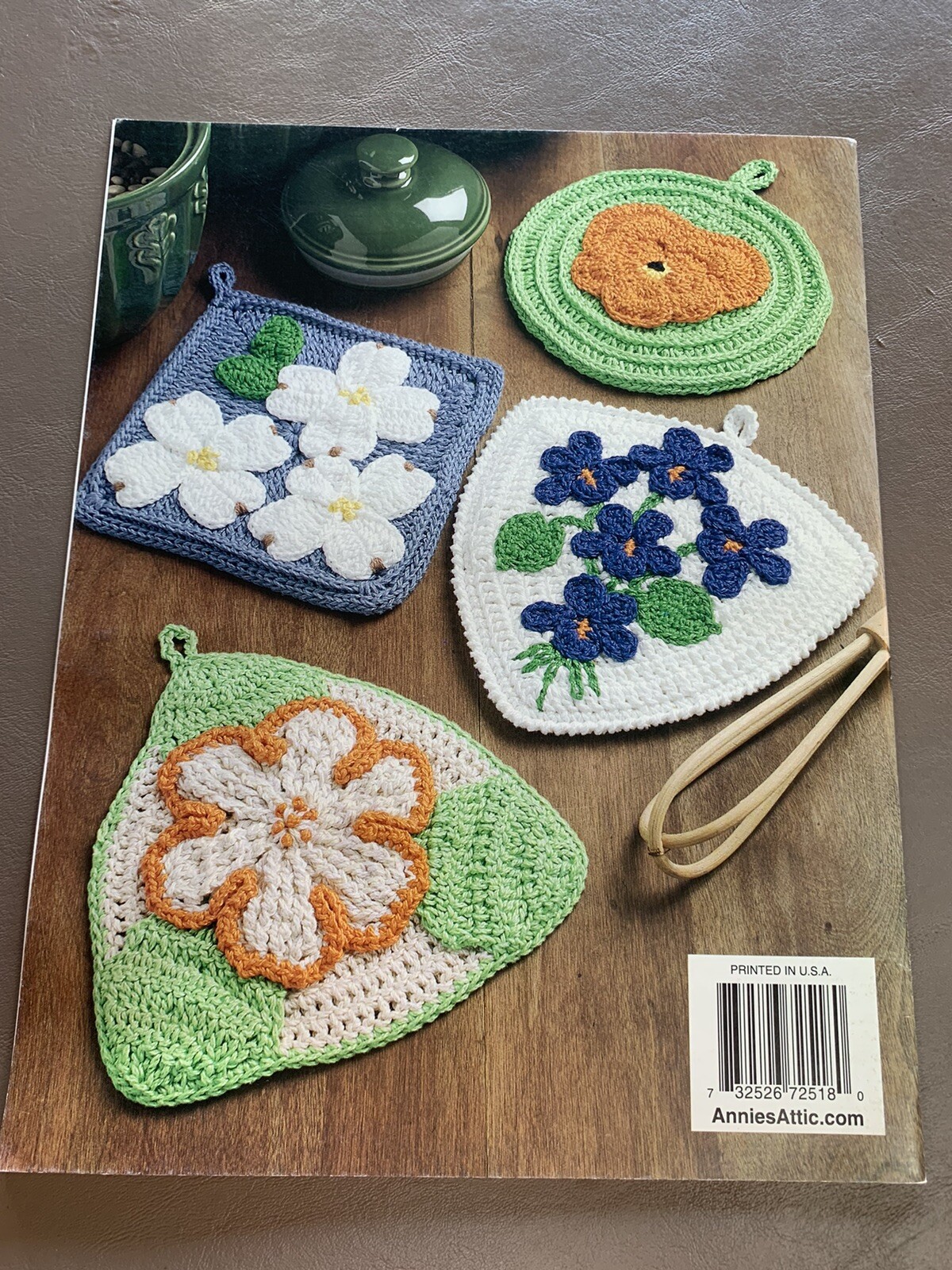 Crochet Flower Pot Holders 8 Floral Potholders Annie’s Attic Pattern