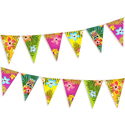 Guirlande De Fanions Plage – 8 Drapeaux 12x15cm, Bord Vert, Tissu Fryett's