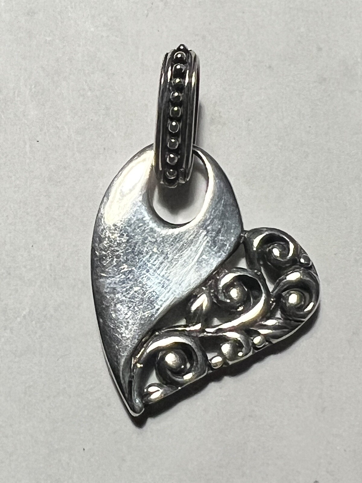 Estate Solid Sterling Silver Contemporary Heart P… - image 5