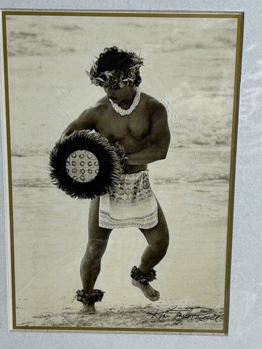Kim Taylor Reece Matted Print Male Hawaiian Polynesian Dancer 8”x10” - Picture 2 of 7