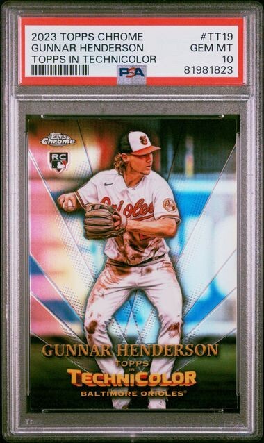 2023 TOPPS CHROME IN TECHNICOLOR GUNNAR HENDERSON RC #TT-19 PSA 10 GEM MINT