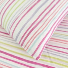 Pottery Barn Kids RAINBOW STRIPE Full/Queen Duvet Standard Shams Linen Blend
