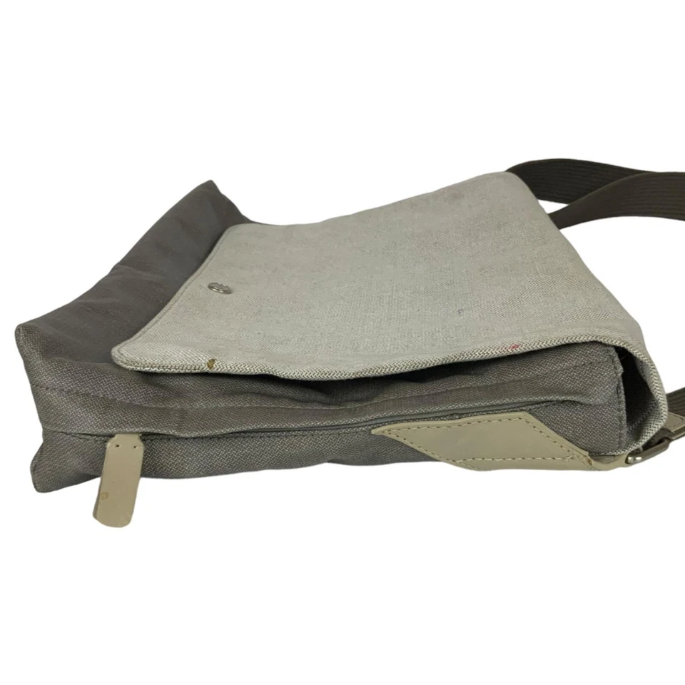 Bandolera Skagen Denmark Eric Bolso Mensajero Lona Cuero Correa Ajustable Foto 4 de 4