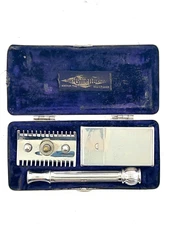 Vintage 1911 #501 ABC Set Gillette Pocket Edition  Razor Set w/ Quilted Case