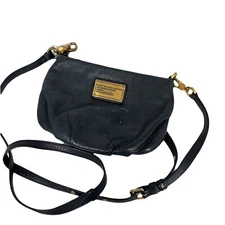 Marc by Marc Jacobs Q Percy Black Leather Crossbody Bag Purse Preowned