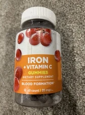 Lifeable Iron + Vitamin C - Blood Formation - Grape Gummy - 60 Count - 01/2026