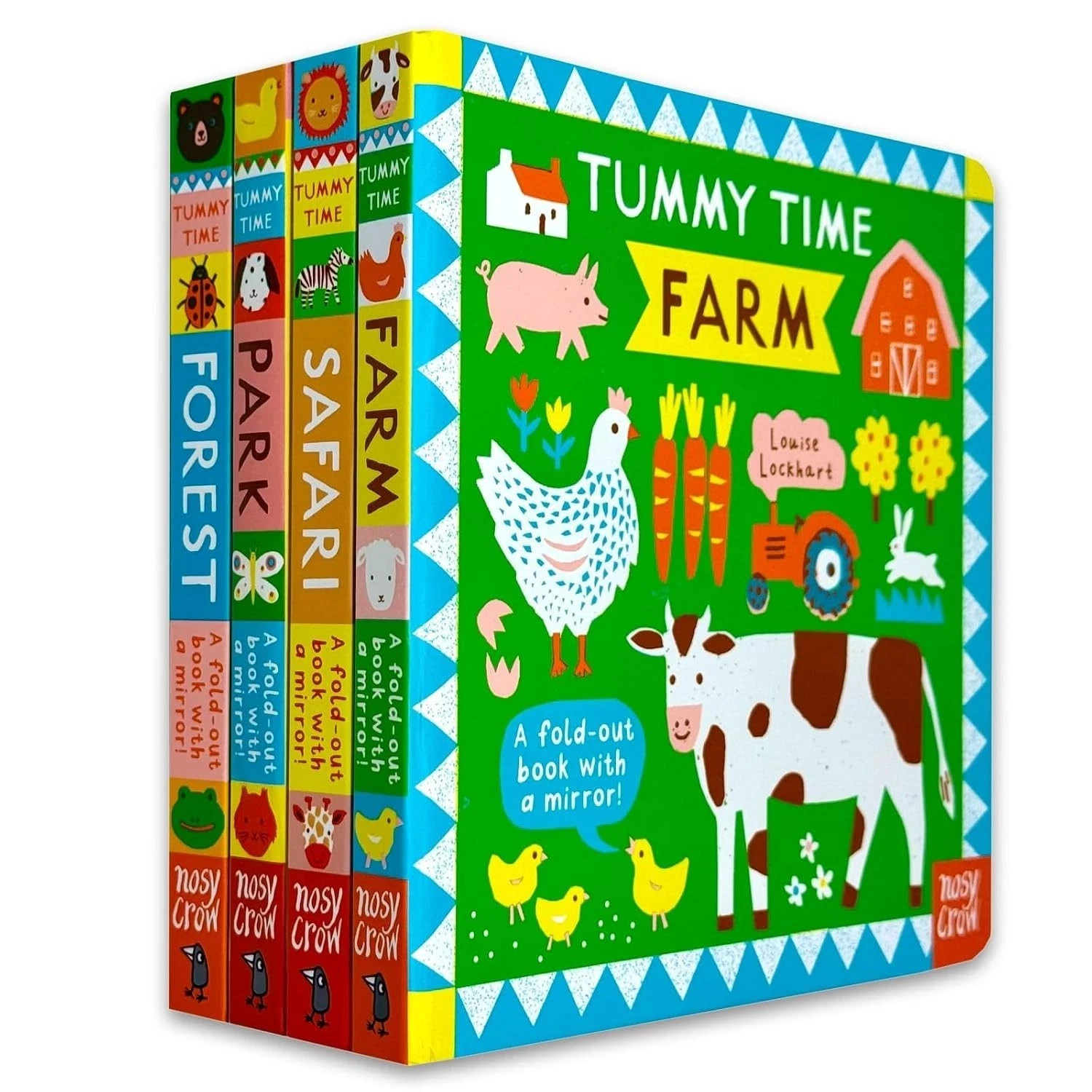 Tummy Time Series 4 Books Collection Set by Louise Lockhart (Farm, Safari, Park)