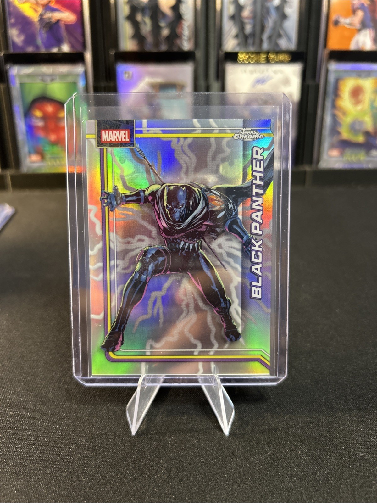 2026 Topps Chrome Marvel Comics Black Panther Storm’s Lightning Refractor