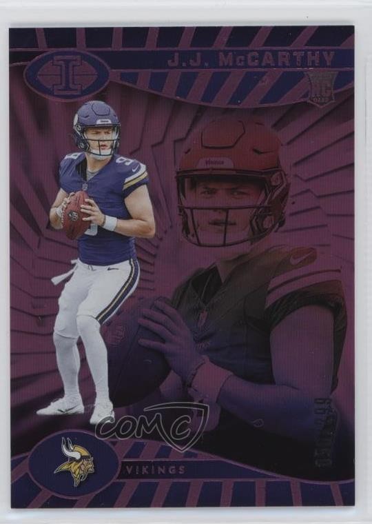 2024 Panini Illusions Trophy Collection Pink /299 JJ McCarthy #100 Rookie RC g9n