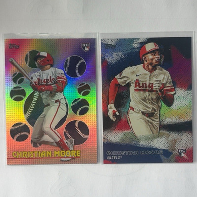 Topps Rookie Christian Moore Angels 2025 Stars of MLB & Titans 2-Card Lot