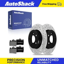 Rear Drilled Slotted Brake Rotors Ceramic Pads for Mercedes CLK350 C230 V6