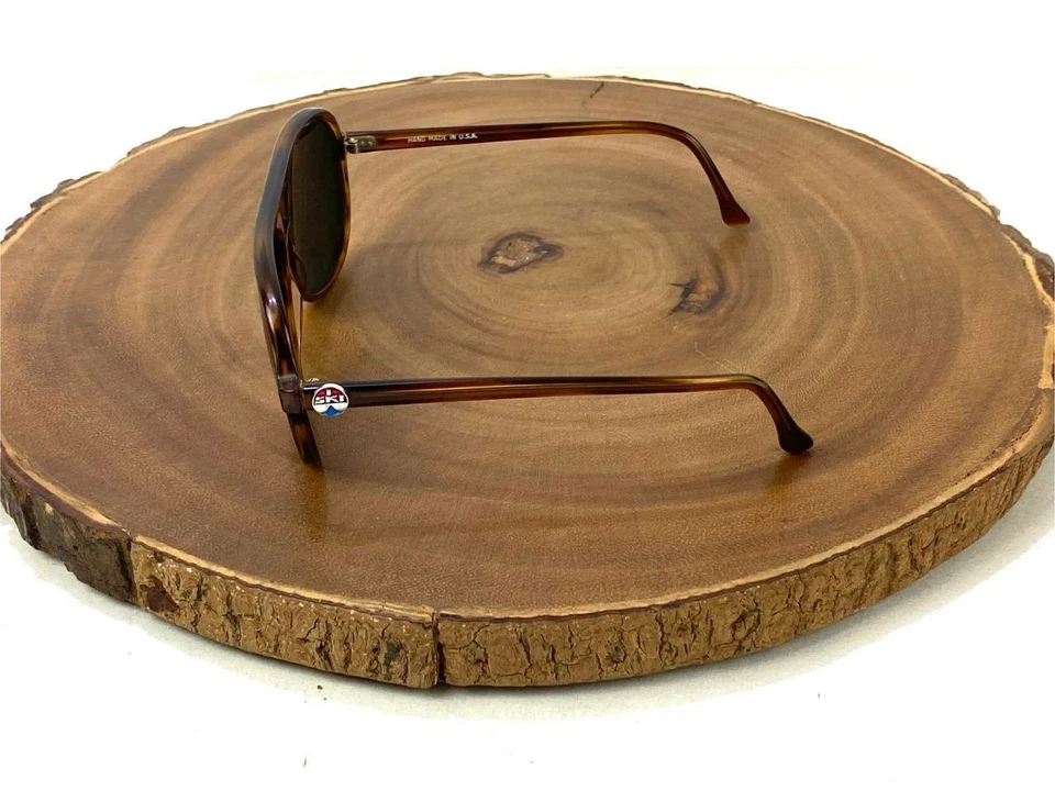 I SKI Sunglasses Tortoise Brown Mirrored Lenses Aviator Hand made in USA Vintage - Image 4 of 4