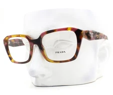 Prada Eyeglasses Glasses VPR 14Z 18N-1O1 Pink Brown Tortoise 54mm with Case