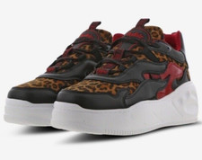 Image of Buffalo London Multicolour Flat XTR trainers Bnib imi nappa Leopard Black UK 4