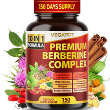 Premium Berberine with Ceylon Cinnamon 12,900mg 150 Caps Heart Health  Immune