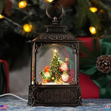 Gnome Christmas Snow Globe - Illuminated Musical Glitter Globe with Timer USB